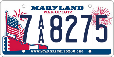 MD license plate 7AA8275