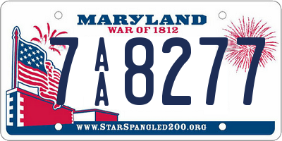 MD license plate 7AA8277