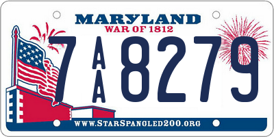 MD license plate 7AA8279