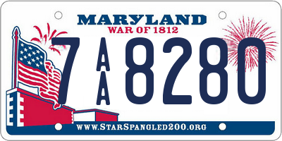 MD license plate 7AA8280
