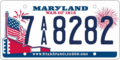 MD license plate 7AA8282