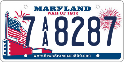 MD license plate 7AA8287