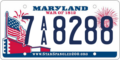 MD license plate 7AA8288
