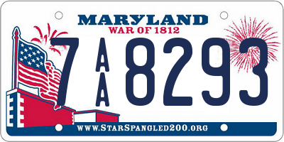 MD license plate 7AA8293