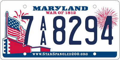 MD license plate 7AA8294