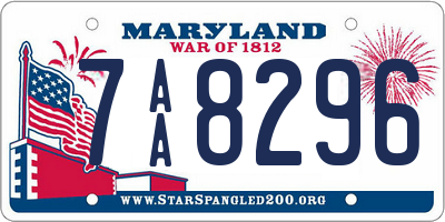 MD license plate 7AA8296