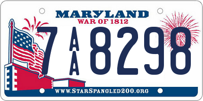 MD license plate 7AA8298