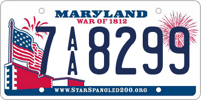 MD license plate 7AA8299