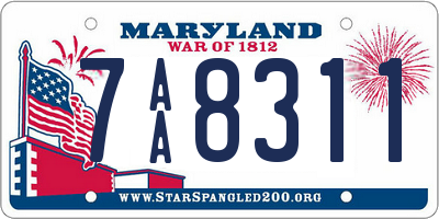 MD license plate 7AA8311