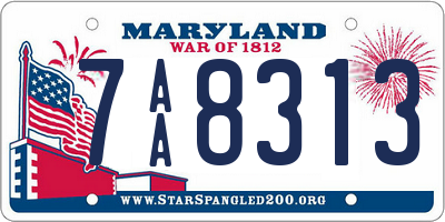 MD license plate 7AA8313