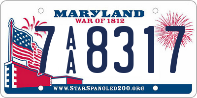 MD license plate 7AA8317