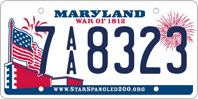 MD license plate 7AA8323