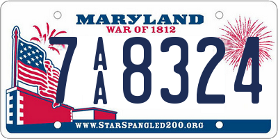 MD license plate 7AA8324