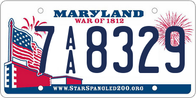 MD license plate 7AA8329