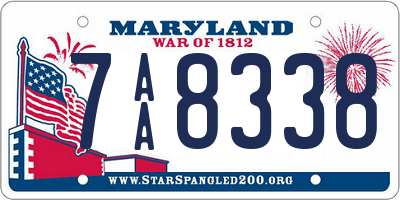 MD license plate 7AA8338