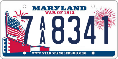 MD license plate 7AA8341