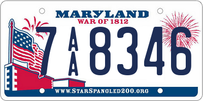 MD license plate 7AA8346