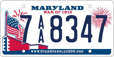 MD license plate 7AA8347