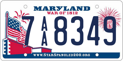 MD license plate 7AA8349