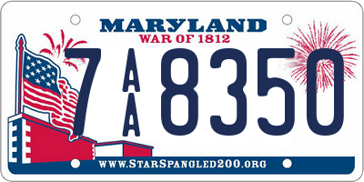 MD license plate 7AA8350