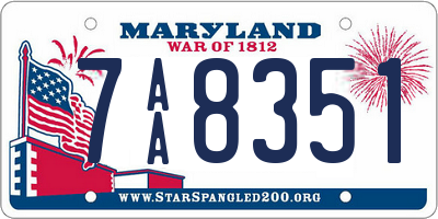 MD license plate 7AA8351