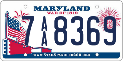 MD license plate 7AA8369