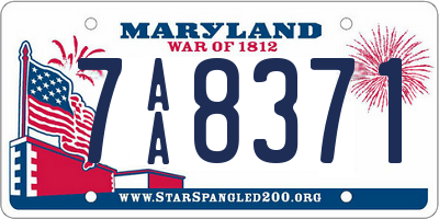 MD license plate 7AA8371