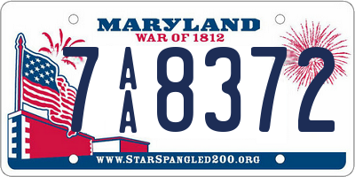 MD license plate 7AA8372