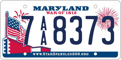 MD license plate 7AA8373