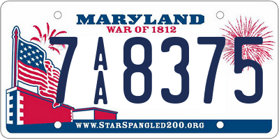 MD license plate 7AA8375