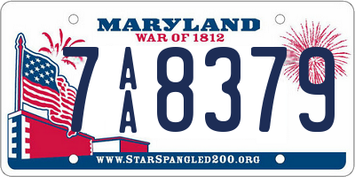 MD license plate 7AA8379