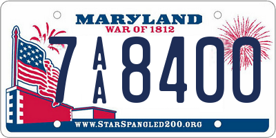 MD license plate 7AA8400