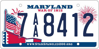 MD license plate 7AA8412