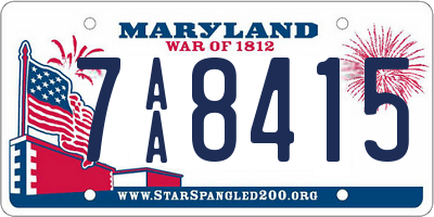 MD license plate 7AA8415