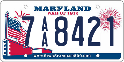 MD license plate 7AA8421