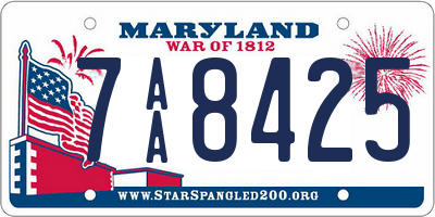 MD license plate 7AA8425