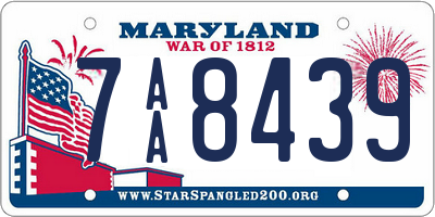 MD license plate 7AA8439