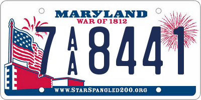 MD license plate 7AA8441