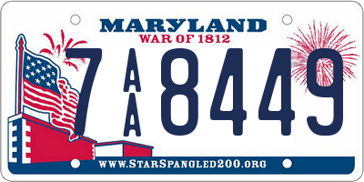 MD license plate 7AA8449