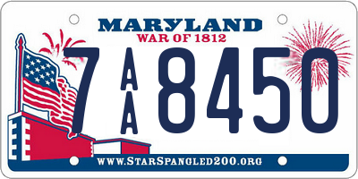 MD license plate 7AA8450