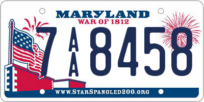 MD license plate 7AA8458