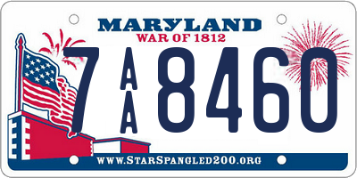 MD license plate 7AA8460