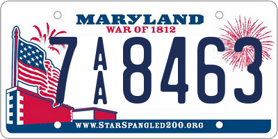 MD license plate 7AA8463