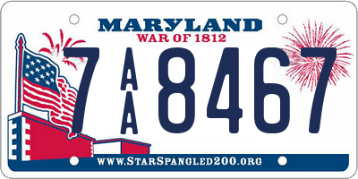 MD license plate 7AA8467