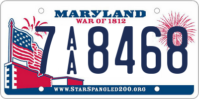 MD license plate 7AA8468
