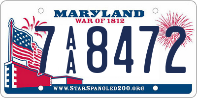 MD license plate 7AA8472