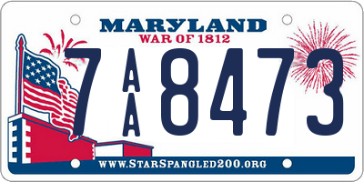 MD license plate 7AA8473