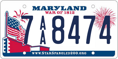 MD license plate 7AA8474