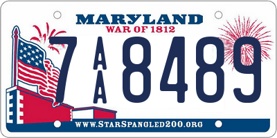 MD license plate 7AA8489