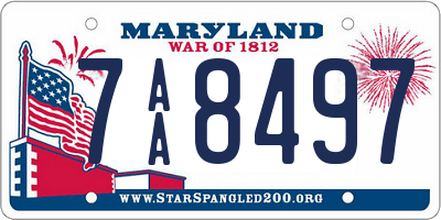 MD license plate 7AA8497